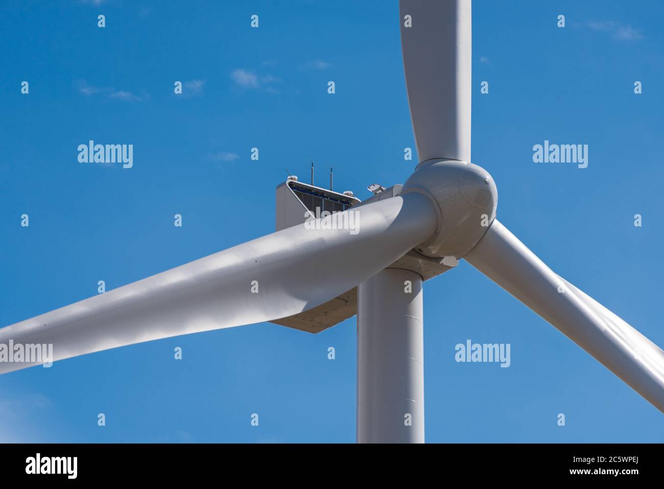 Rotorkopf einer Windkraftanlage Stock Photo