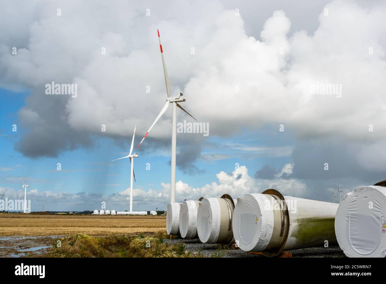 Baustelle eines Windparks Stock Photo