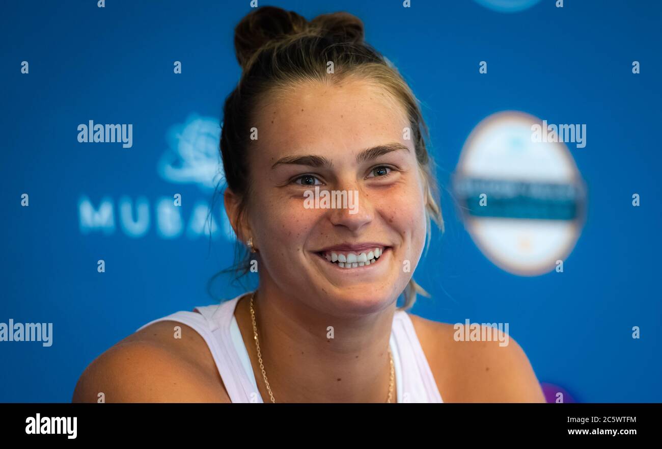 Aryna Sabalenka of Belarus during the All Access Hour ahead of the 2019