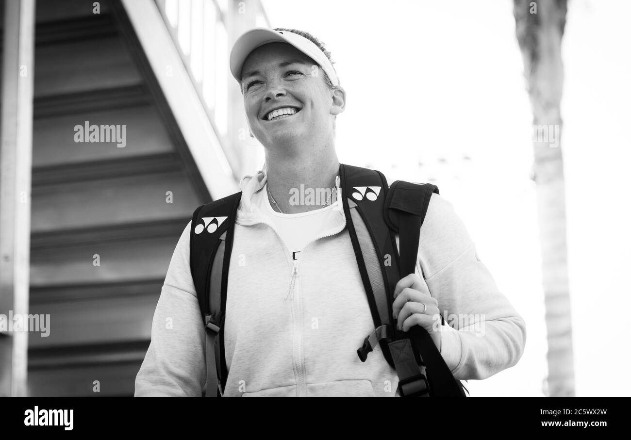 Coco Vandeweghe of the United States on her way to the court for her ...