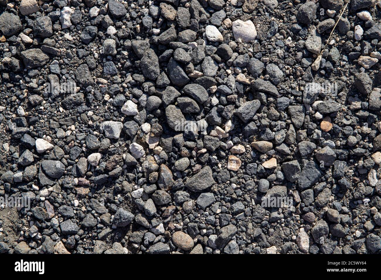 Grey gravel texture. Rustic road surface top view. Big gravel closeup photo  for background. Rough gray stone road template. Broken stone texture. Road  Stock Photo - Alamy