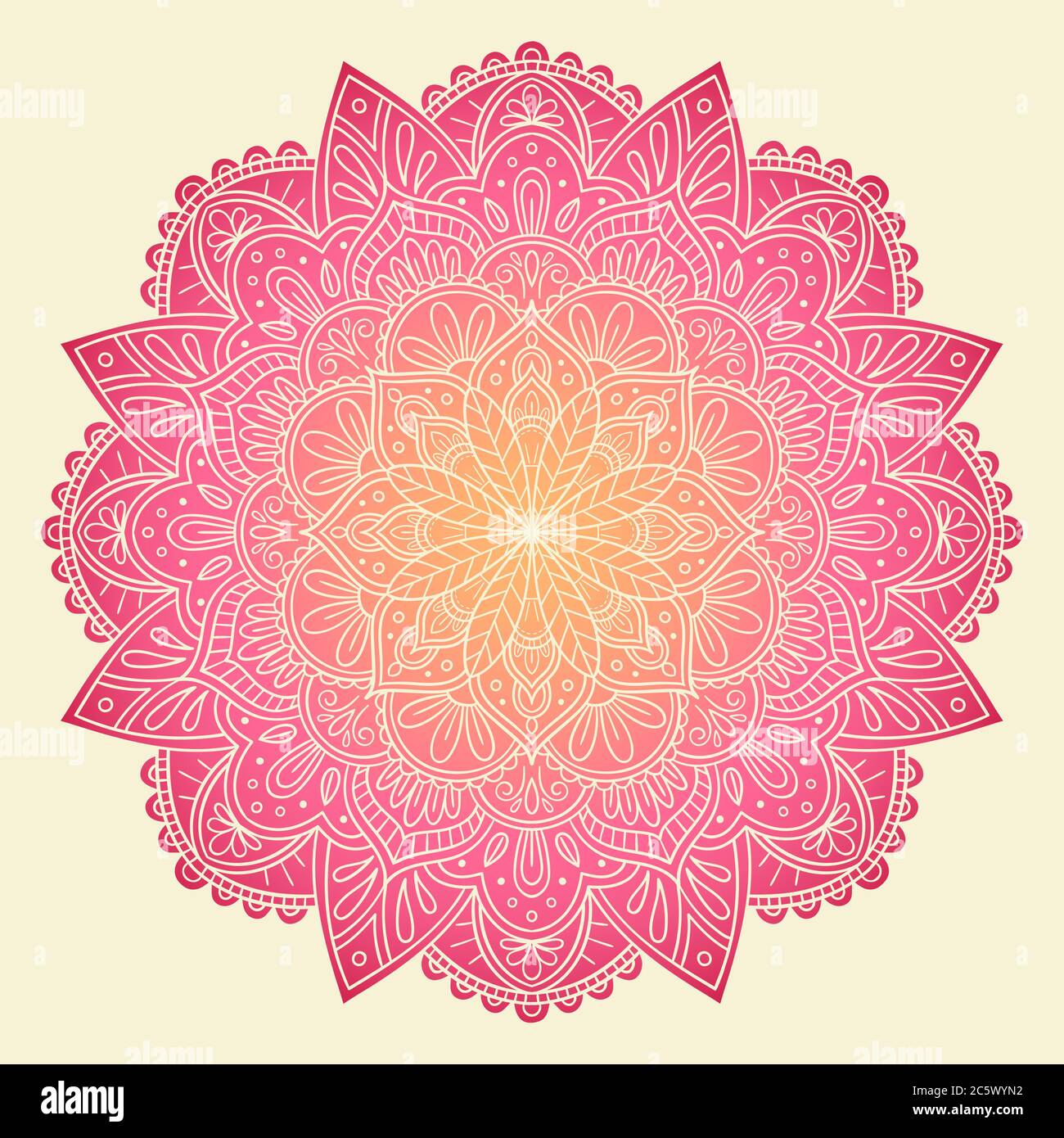 Hand drawn Pink Mandala design. Perfect for backgrounds, invitations,  birthday cards, wallpapers, etc. Vector illustration Stock Vector Image &  Art - Alamy