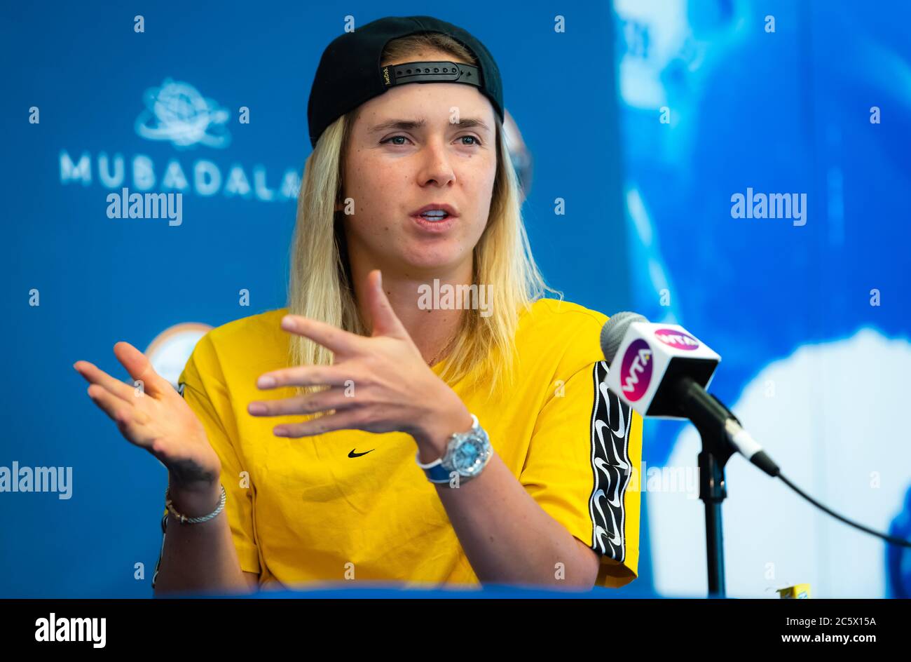 Elina Svitolina of Ukraine during the All Access Hour ahead of the 2019