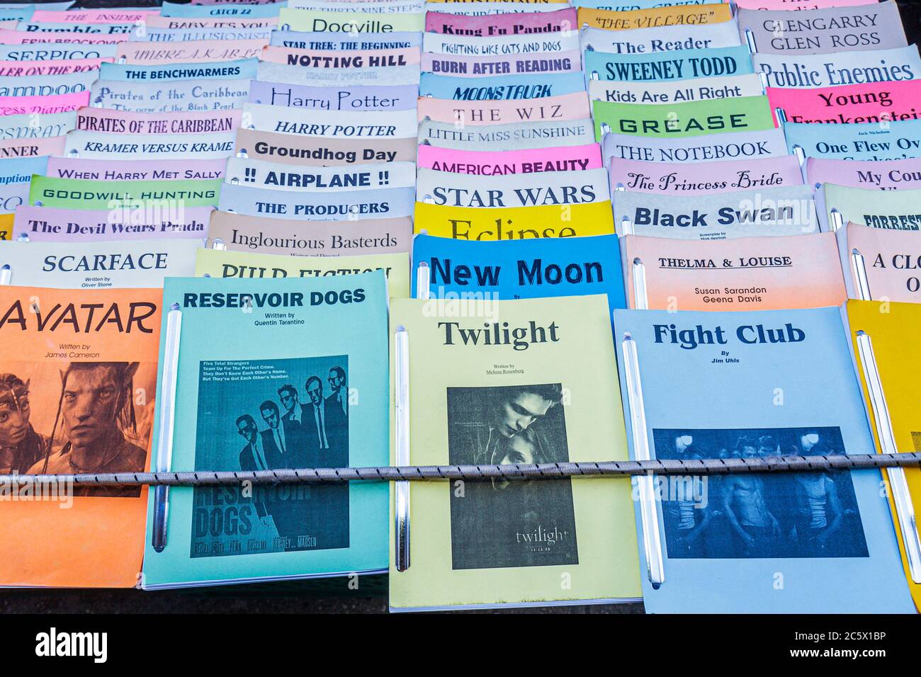 New York City,NYC NY Lower,Manhattan,SoHo,West Broadway,street,sidewalk,vendor vendors stall stalls booth market marketplace,movie scripts,screenplays Stock Photo