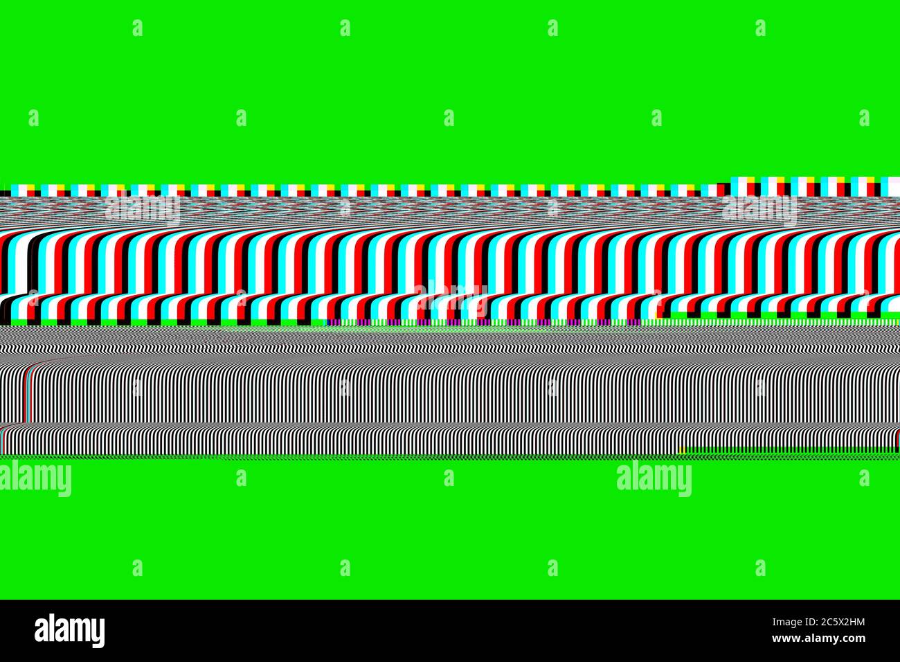 Scrolling of the retro bars of the old television on green screen, vintage  television of the 80s, horizontal lines of the VHS videotape, damage, failu  Stock Photo - Alamy