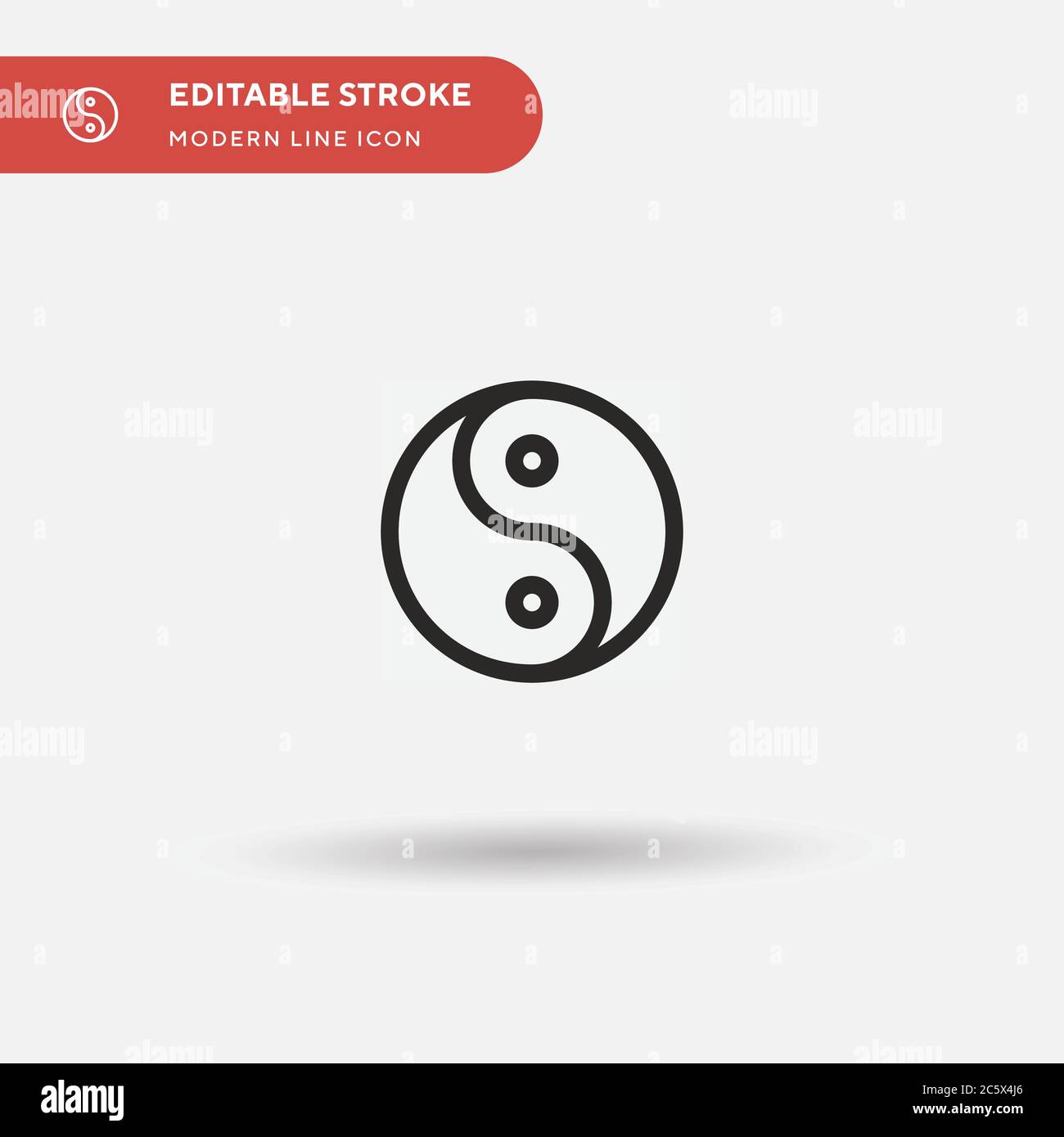 Yin Yang Simple vector icon. Illustration symbol design template for ...