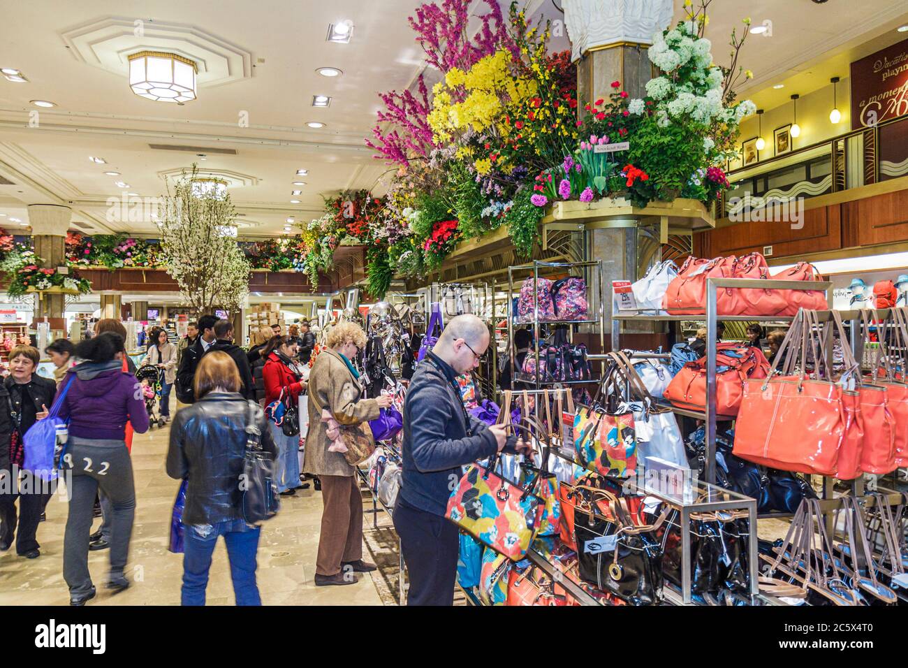 New York,New York City,NYC,Manhattan,Midtown,34th Street,Macy's,retail chain,Herald Square,department store,Flower Show,shopping shopper shoppers shop Stock Photo