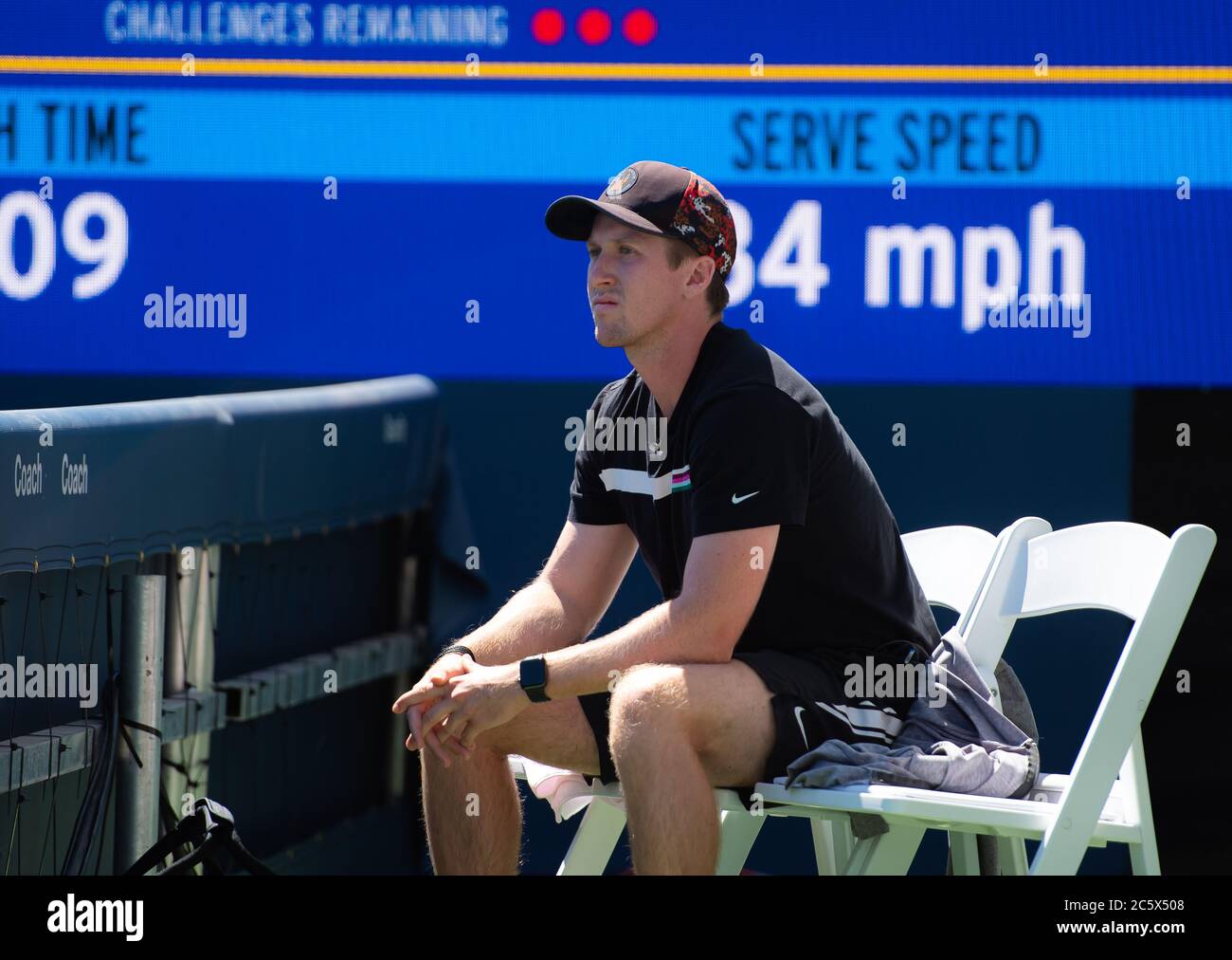 Tom Hill at the 2019 Mubadala Silicon Valley Classic Premier Tennis Tournament Stock Photo