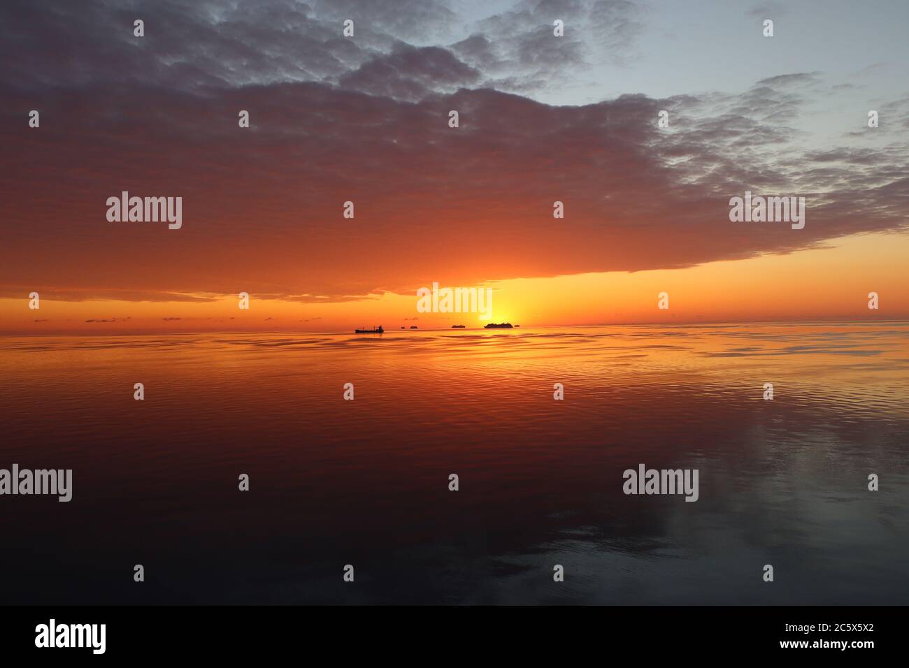 Holland America Line, Princess cruises - beautiful sunrise during quarantine - Bahamas Stock Photo