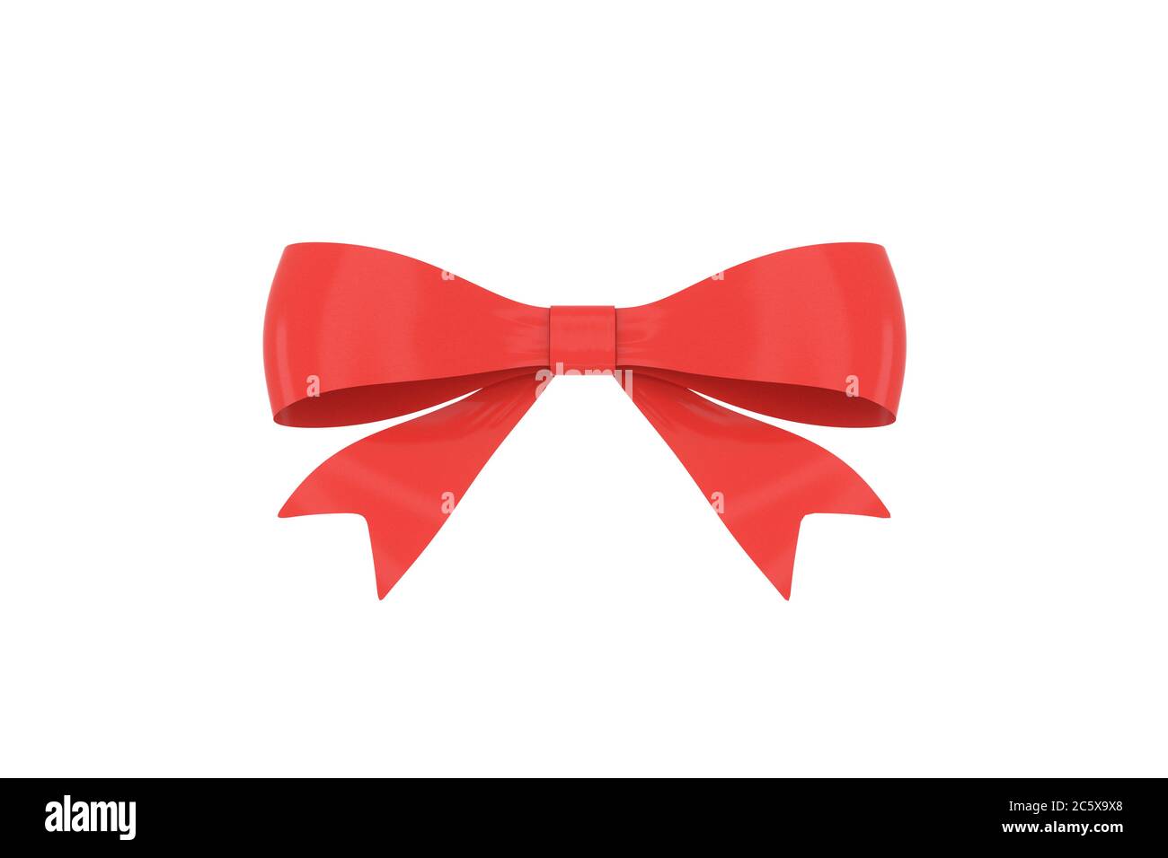 Red bow-knot with white background, 3d rendering. Computer digital ...