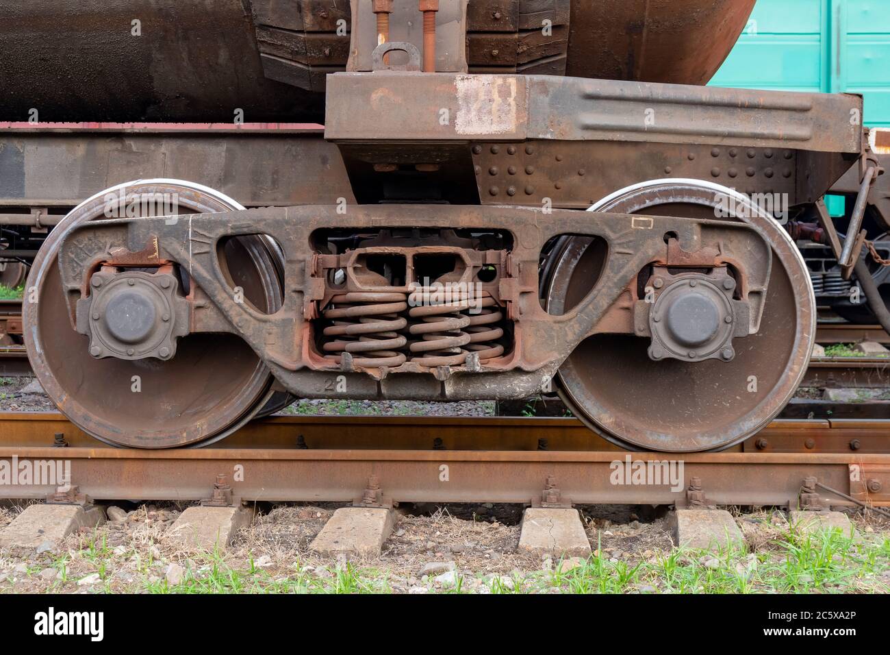 Train Wheels On The Railway, Transport, Industry Stock Photo - Alamy