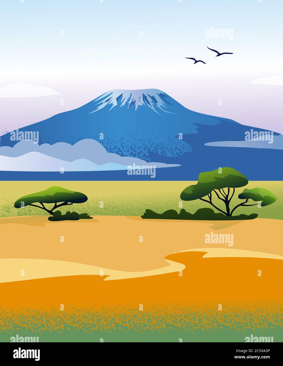 Kilimanjaro background Stock Vector Images - Alamy