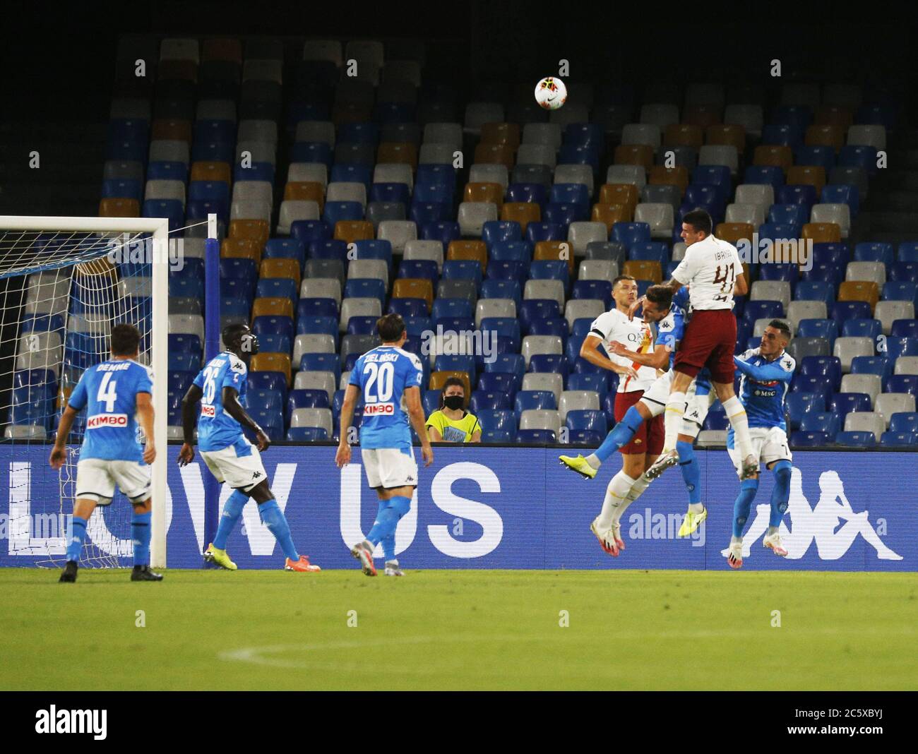 Naples, Campania, Italy. 5th July, 2020. During the Italian Serie A Football match SSC Napoli vs AS Roma on July 05, 2020 at the San Paolo stadium in Naples.In picture: Koulibaly Credit: Fabio Sasso/ZUMA Wire/Alamy Live News Stock Photo
