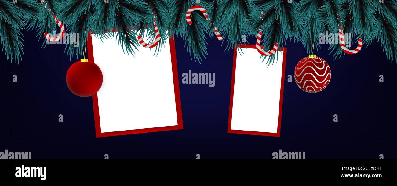 Vintage christmas garland pine Stock Vector Images - Alamy