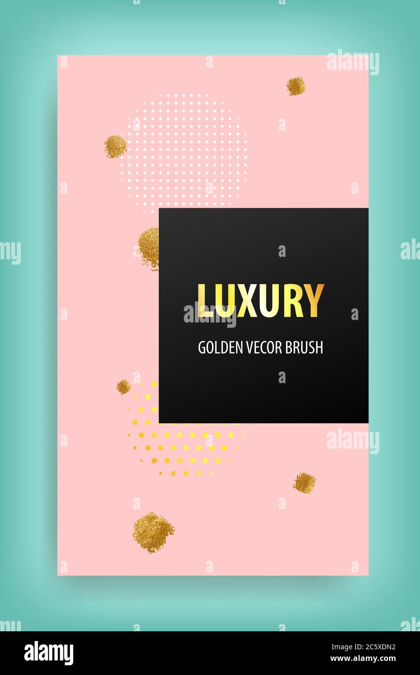 Golden stroke banner luxury frame art template Stock Vector