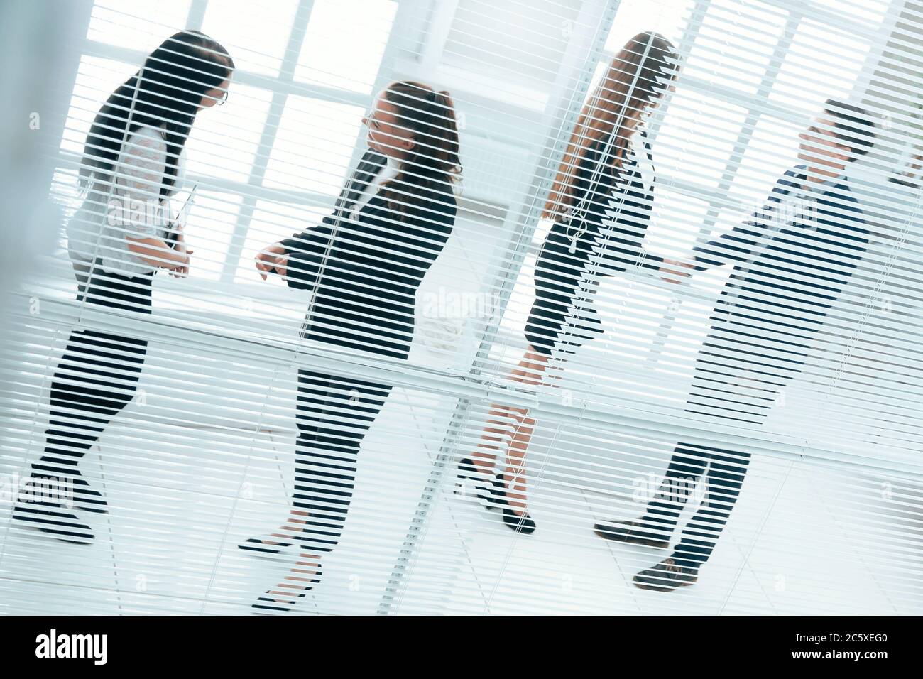 top view. working group discussing financial documents Stock Photo