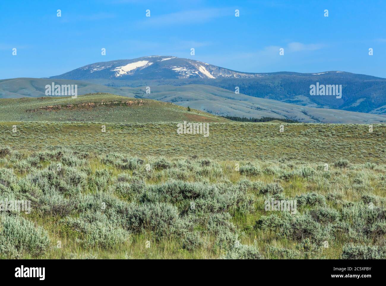 vast sagebrush flats and foothills below mount edith in the big belt