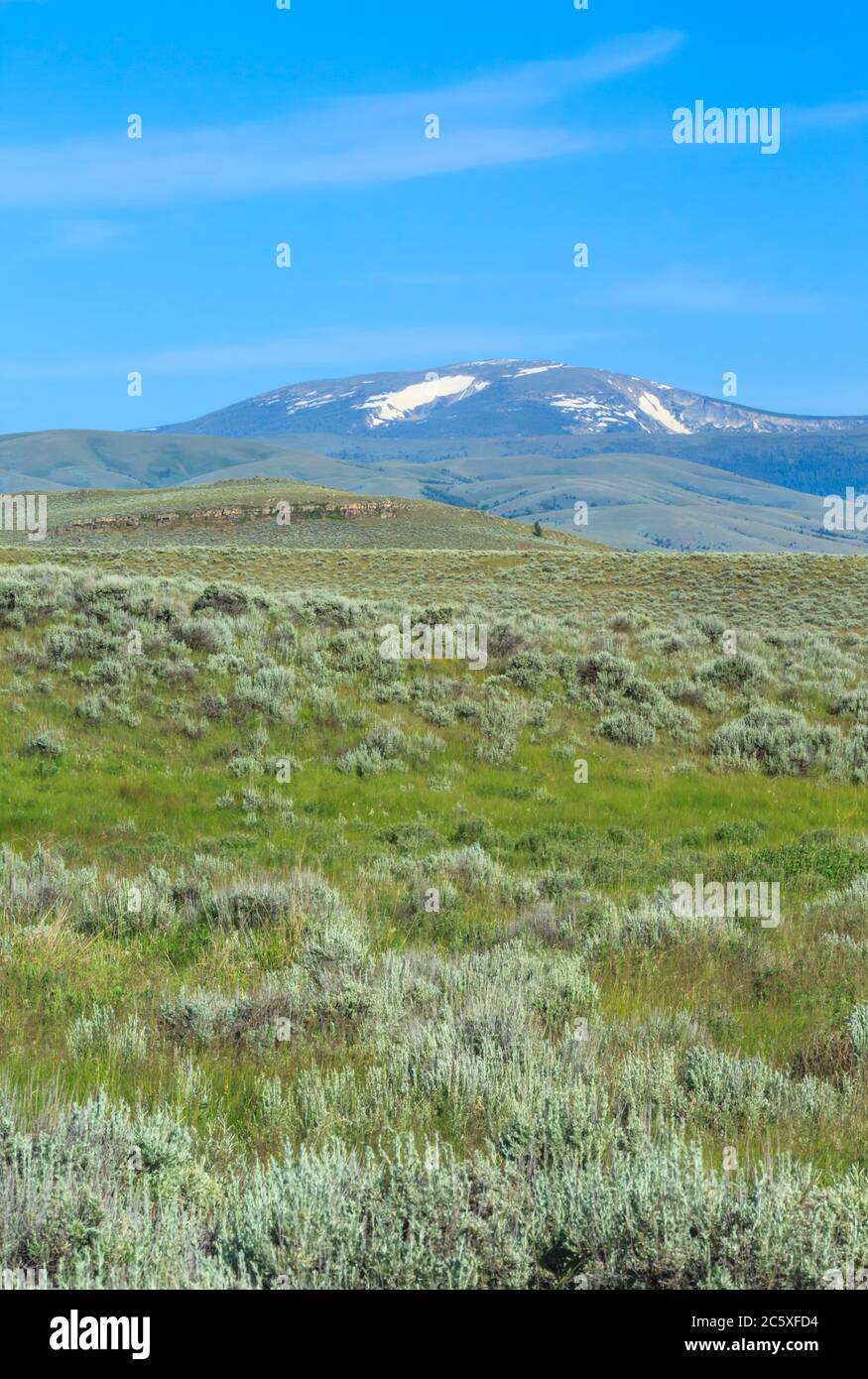 vast sagebrush flats and foothills below mount edith in the big belt