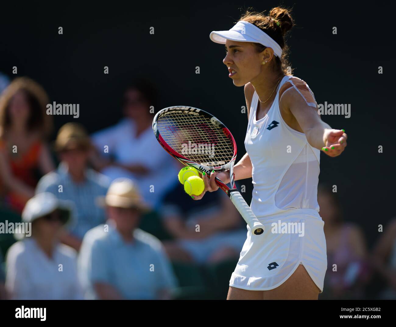 Mihaela Buzarnescu of Romania in action during her second-round match