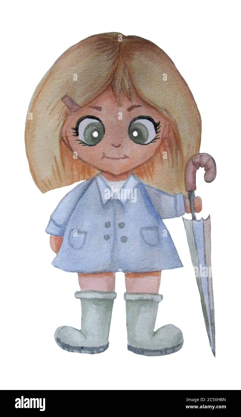 Girl with umbrella drawing step by step Girl with umbrella drawing step by step