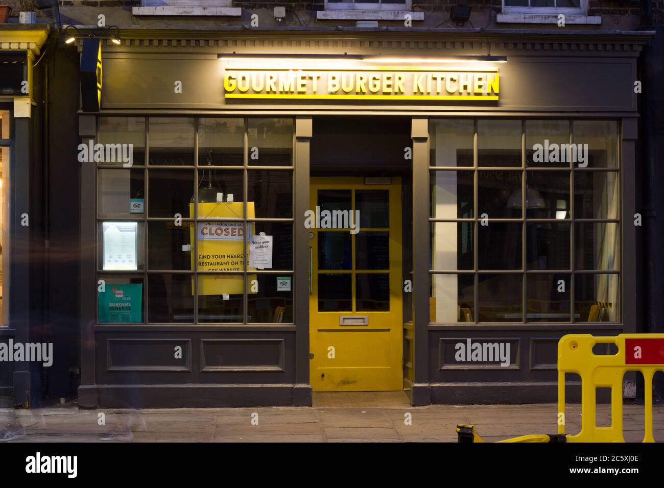 Gourmet Burger Kitchen  closed during covid-19 pandemic London, England Stock Photo