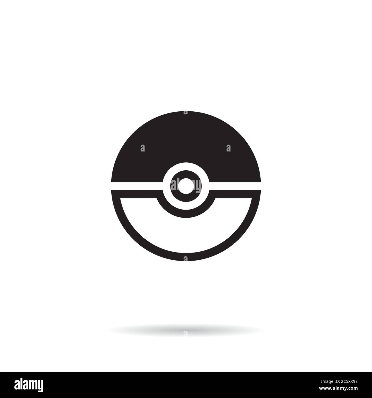 Ícone Poke Ball de Pokemon - Ilustração vetorial isolada em fundo branco e  preto . imagem vetorial de moodbringer© 279362054