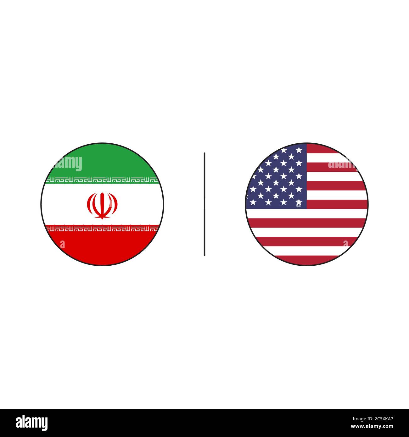 iran and usa flag circle vector design template Stock Vector
