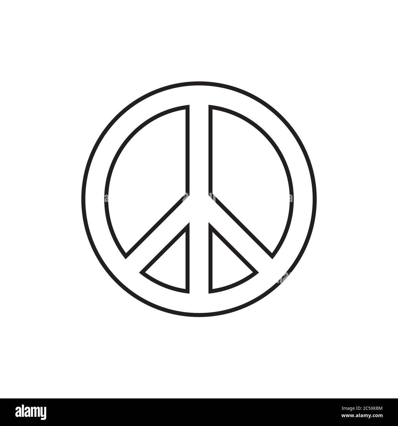 outline peace sign isolated on white background Stock Vector Image