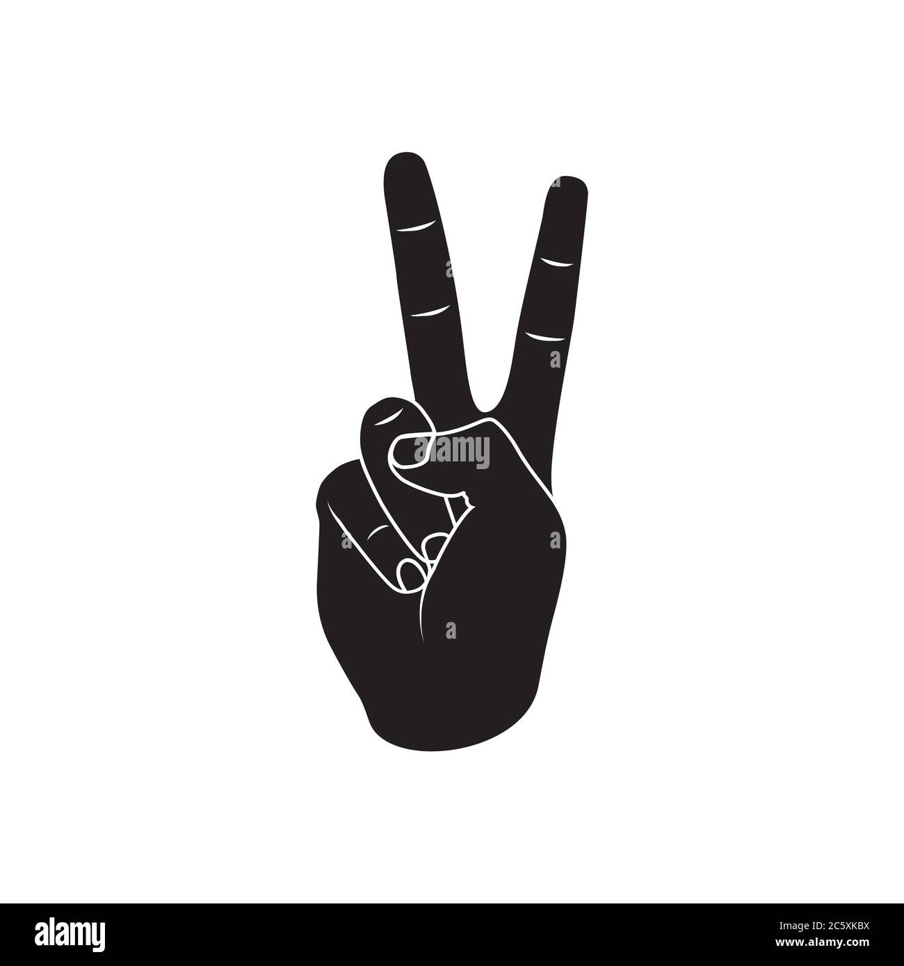 two finger peace hand design vector illustration Stock Vector