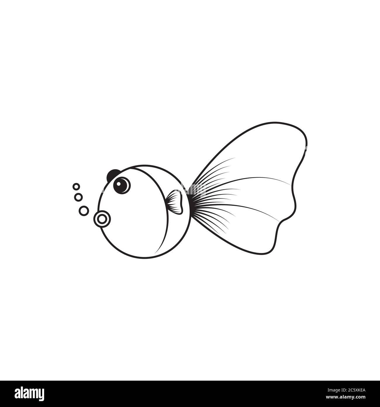 line icon goldfish vector illustration Stock Vector