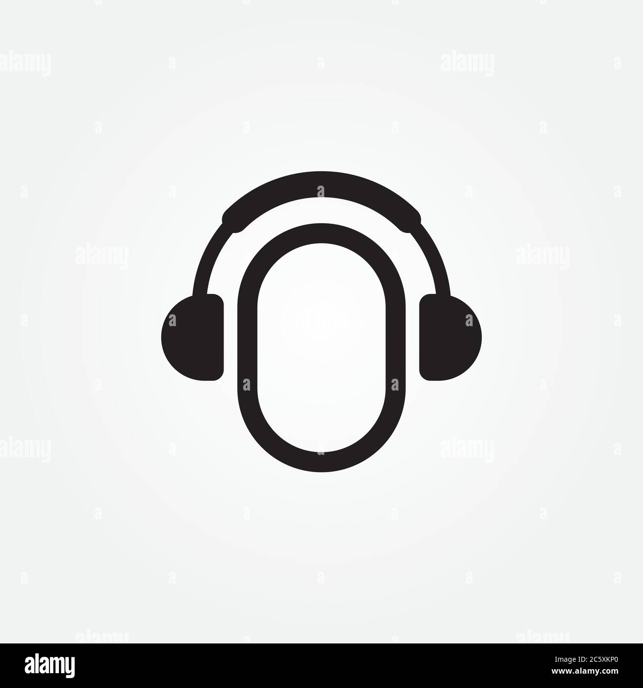 headphone icon design flat vector illustration Stock Vector