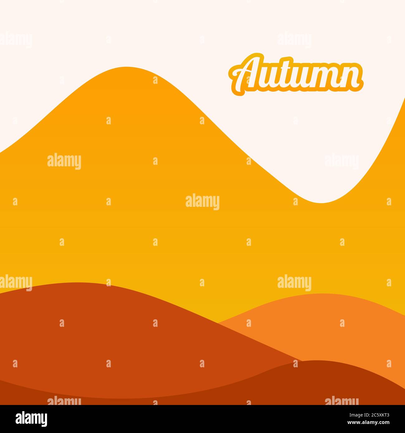 autumn landscape with mountain vector design template Stock Vector