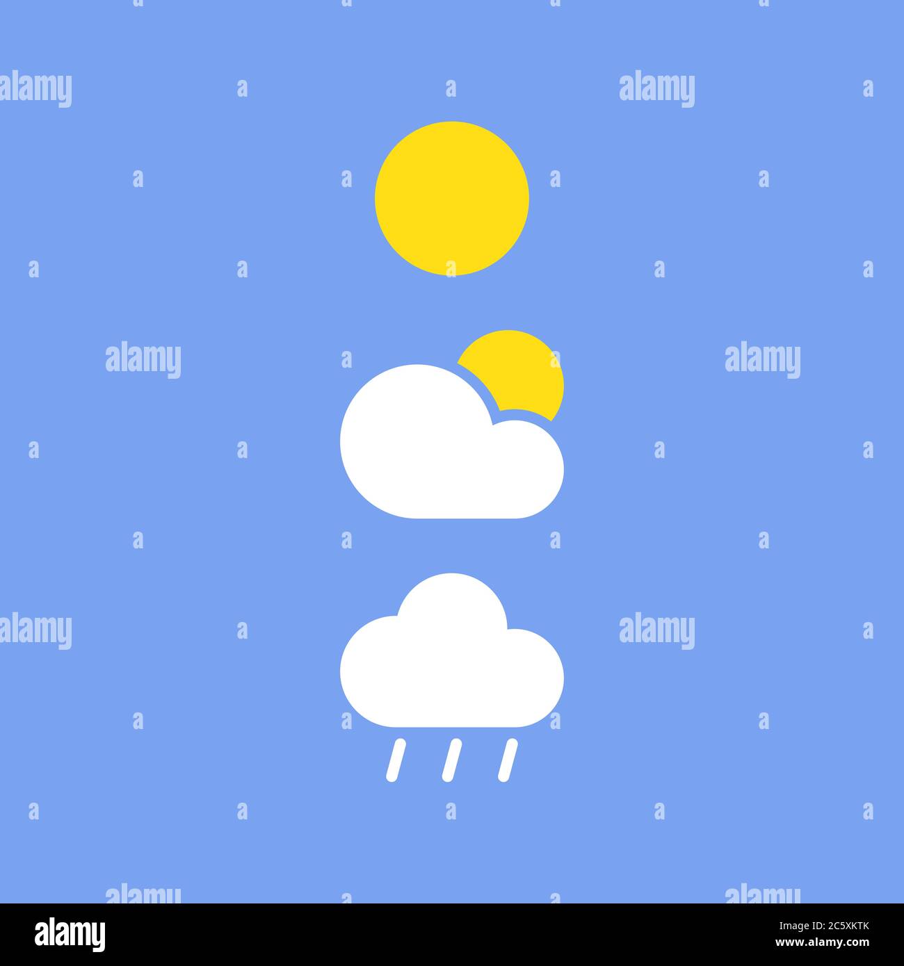 weather icon flat vector on blue background Stock Vector