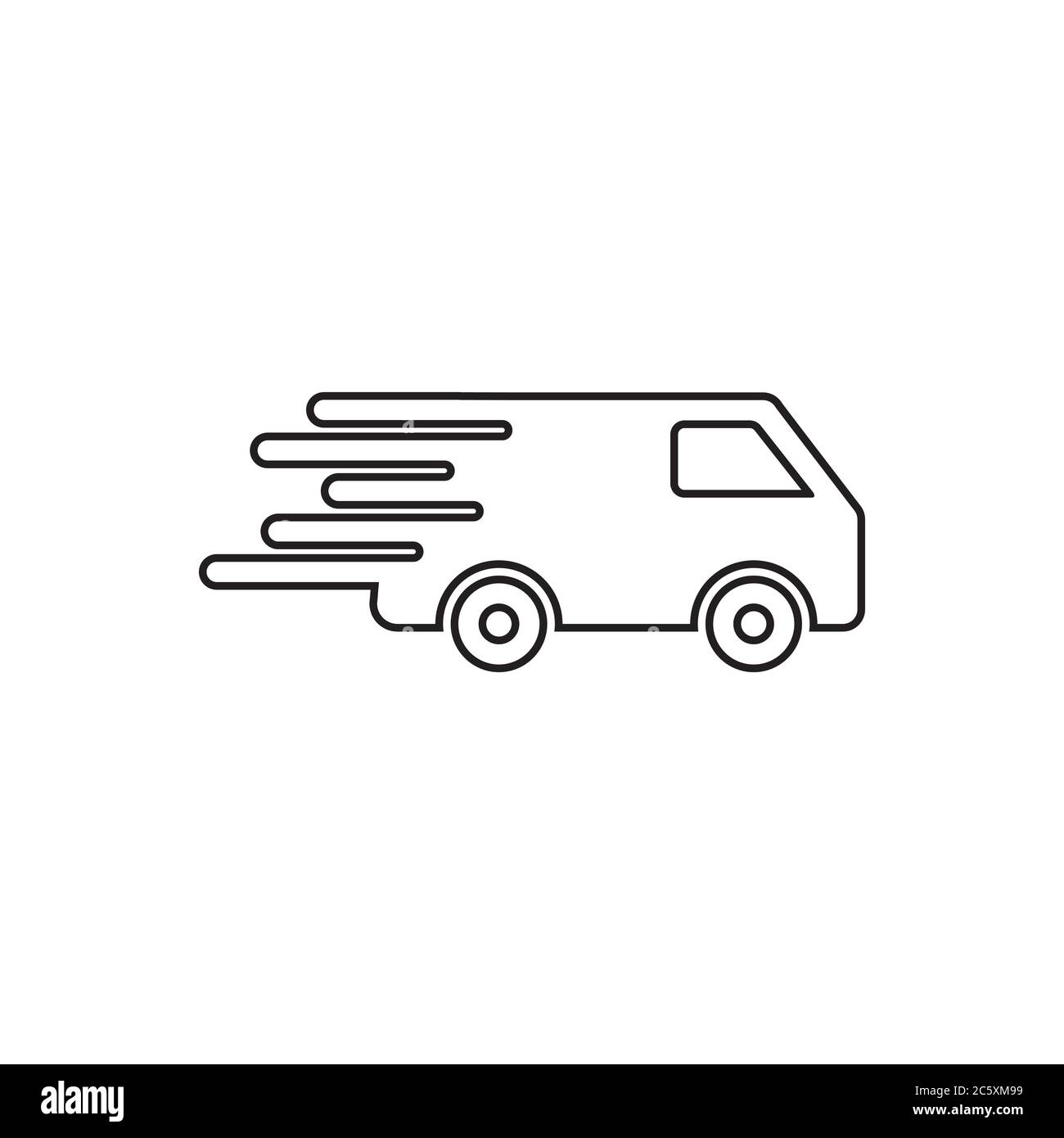 line icon delivery car isolated on white background Stock Vector Image ...
