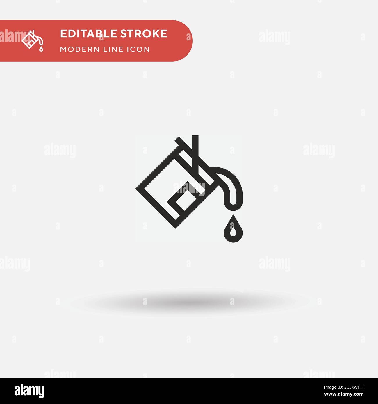 Paint Bucket Simple vector icon. Illustration symbol design template for web mobile UI element. Perfect color modern pictogram on editable stroke. Paint Bucket icons for your business project Stock Vector