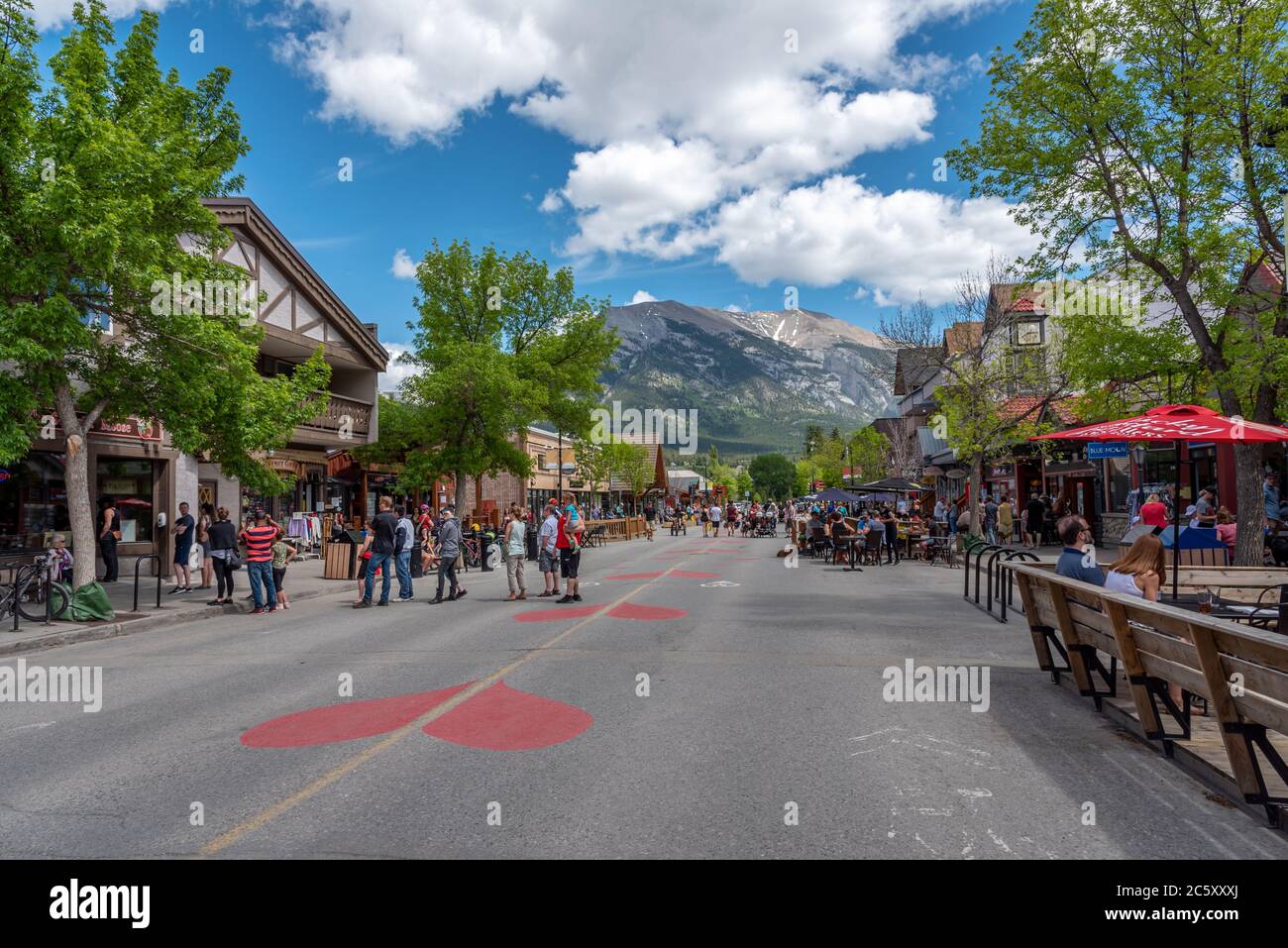 Canmore, Alberta - June 21, 2020: View along main street in Canmore ...