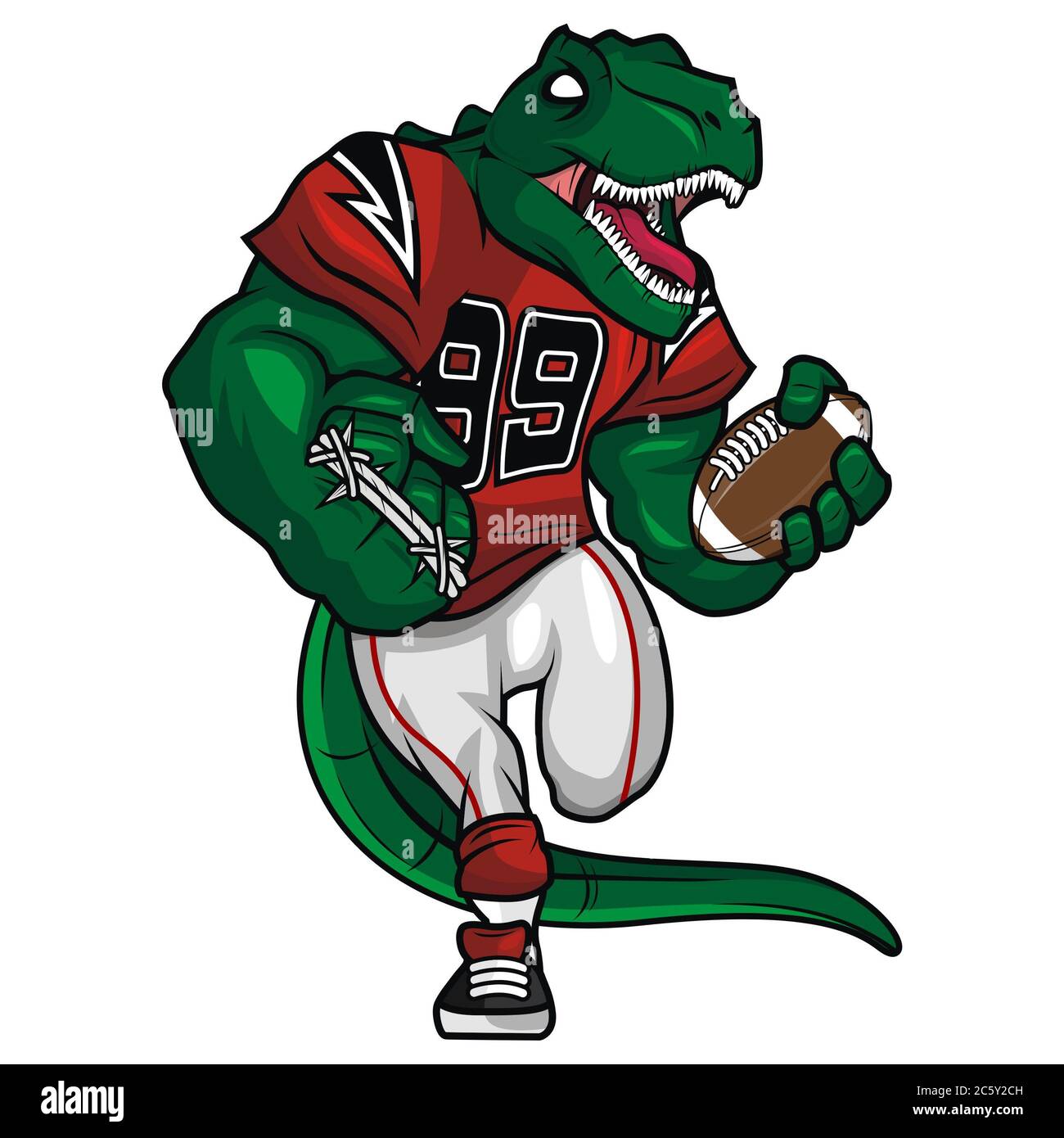 Mascot character design for american football with dinosaurs theme