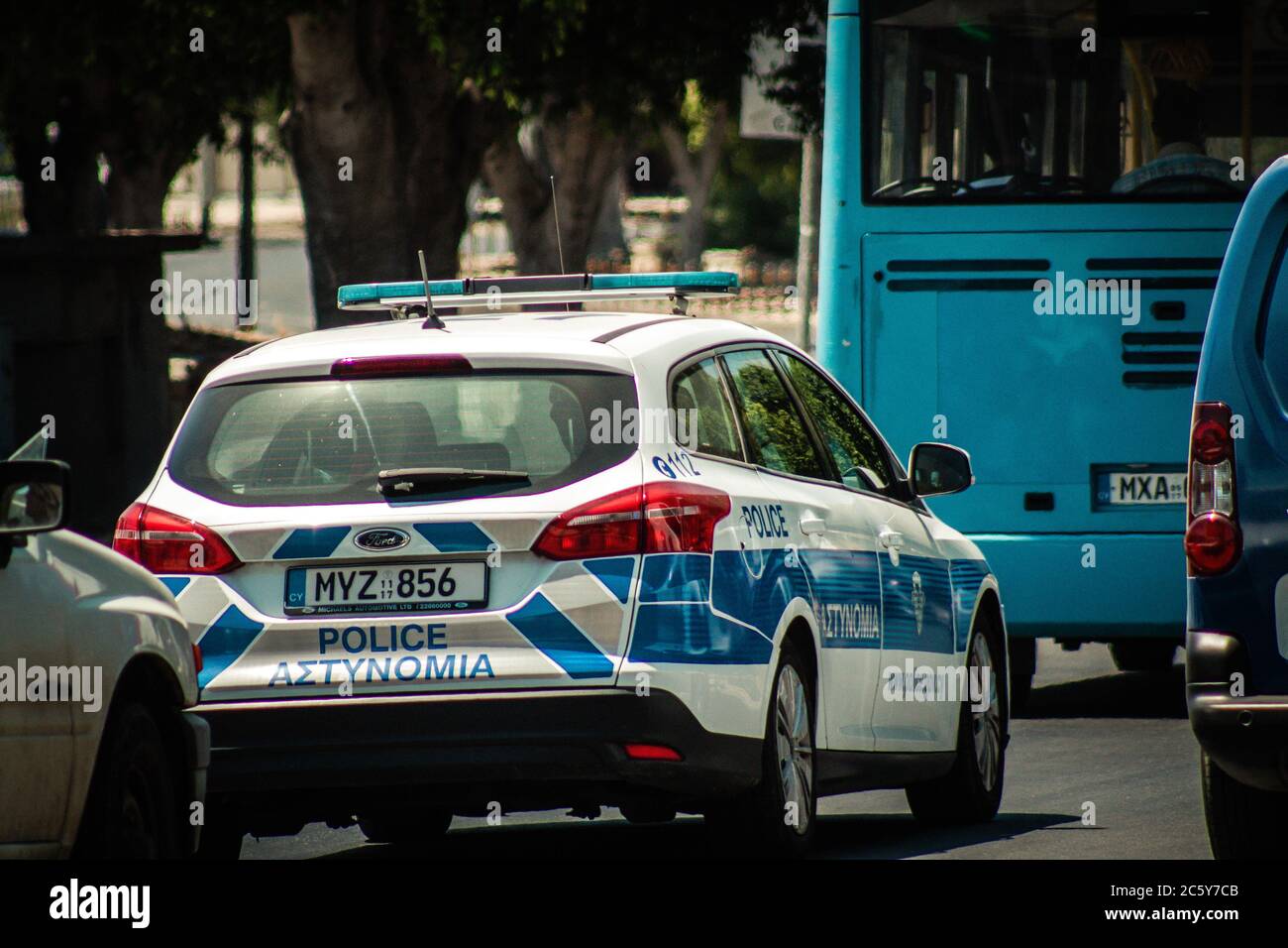 Nicosia Cyprus 04 July 2020 View of a traditional Cypriot police car ...