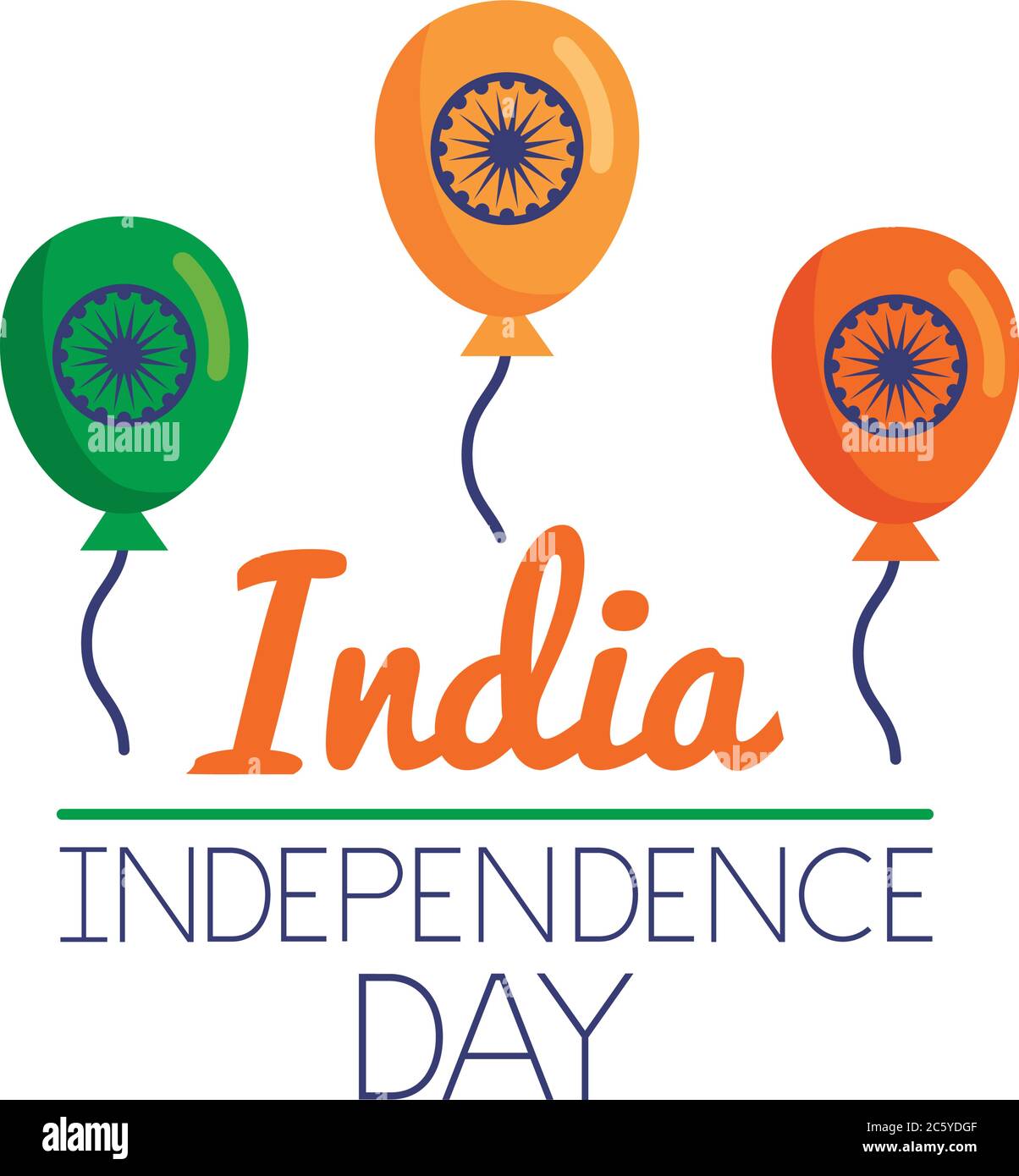 Independece day india celebration with flat style icon vector ...