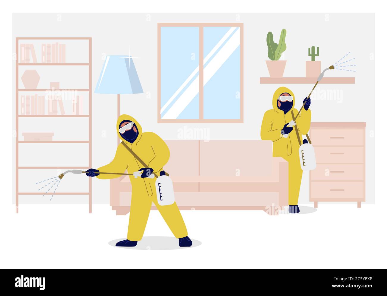 Home insect control services, vector flat illustration Stock Vector