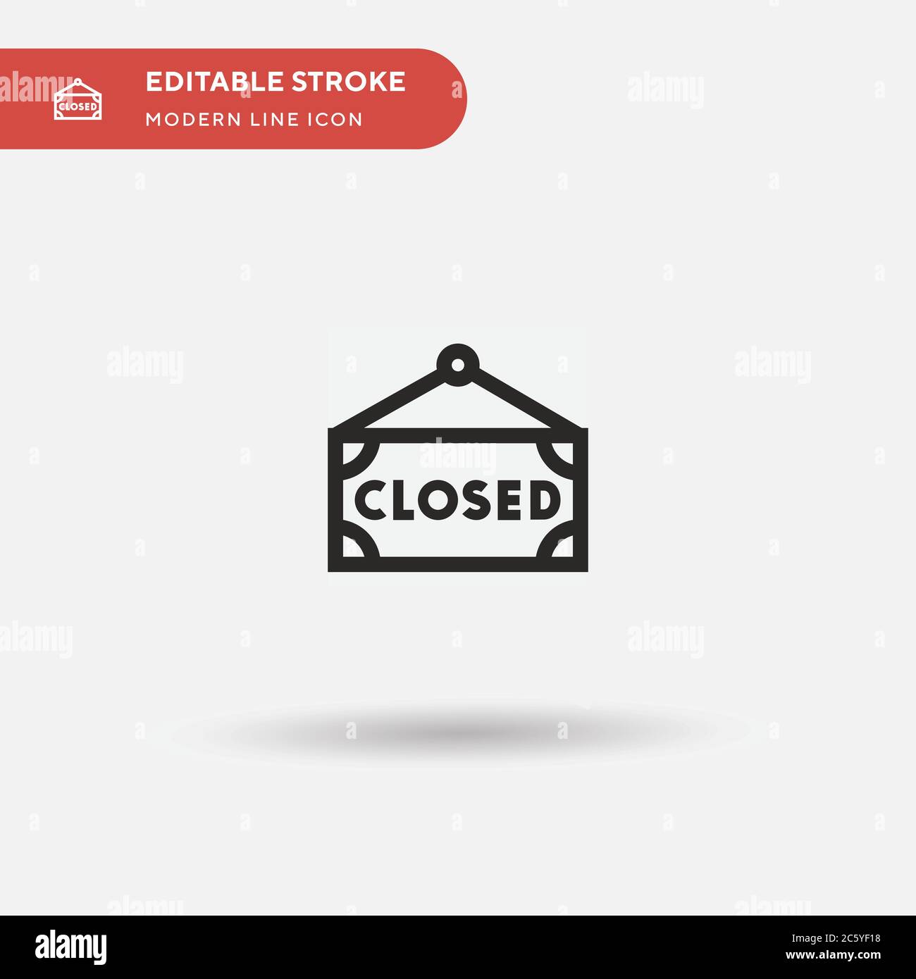 Closed Simple vector icon. Illustration symbol design template for With Regard To Business Closed Sign Template