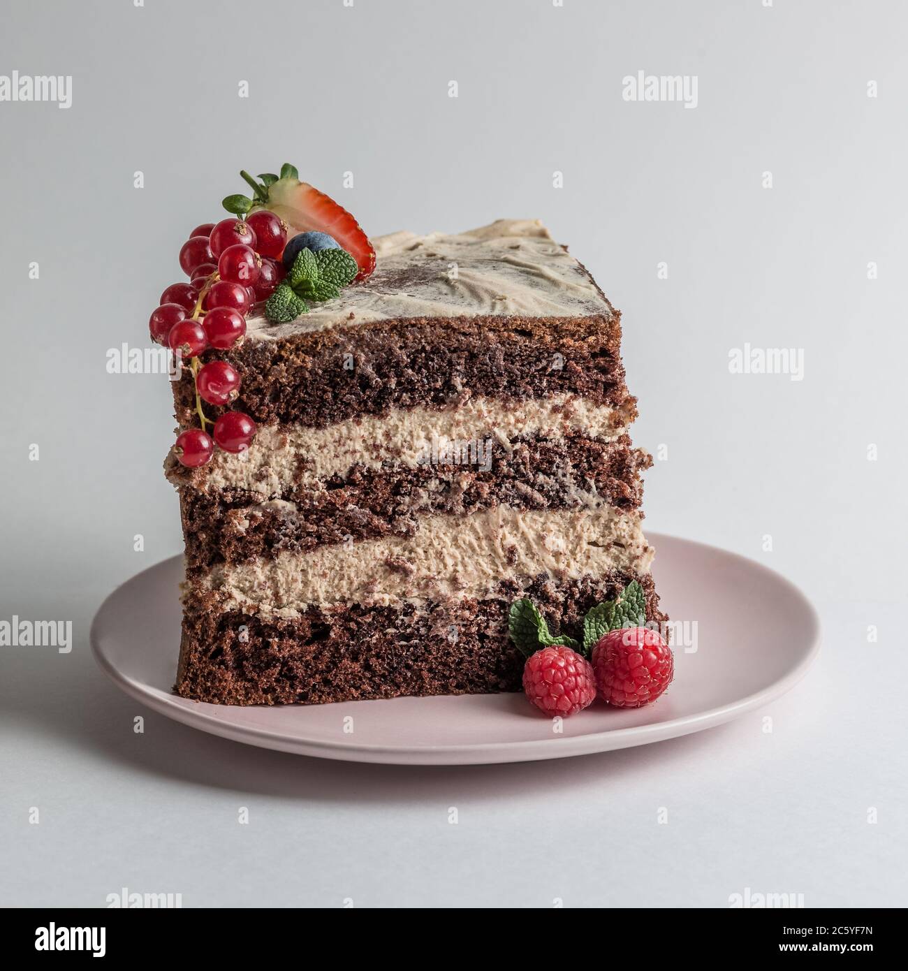 Delicious Red Velvet cake side view Stock Photo | Adobe Stock