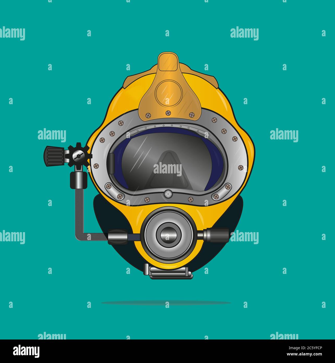 Kirby Morgan Superlite 17B diving helmet Stock Vector