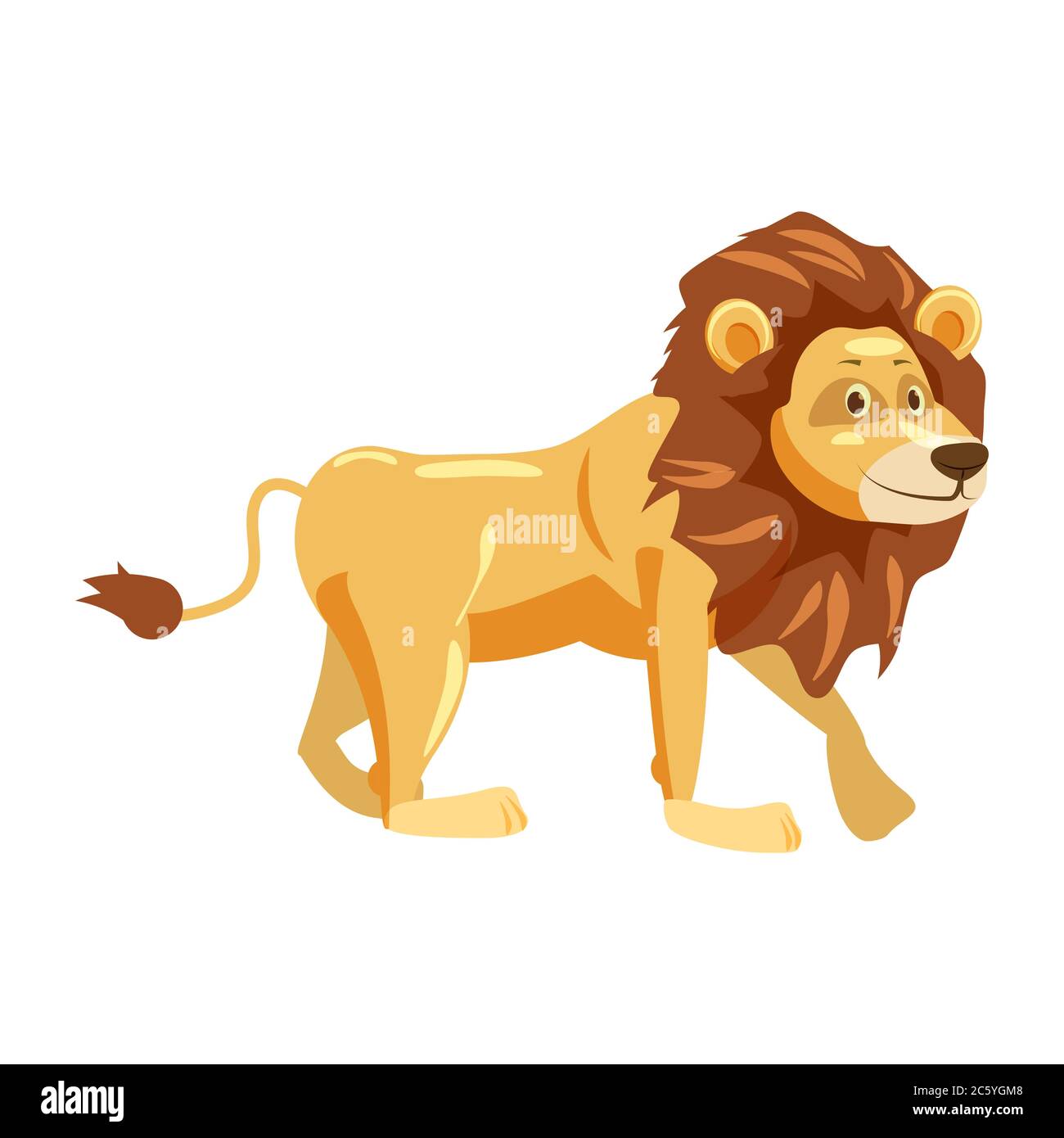 Cute lion, animal, trend cartoon style vector illustration Stock Vector ...
