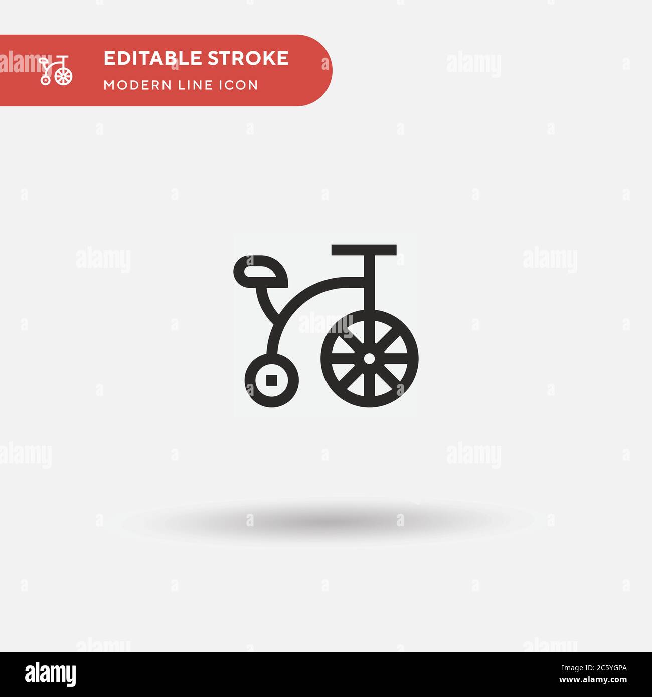 Penny Farthing Simple vector icon. Illustration symbol design template for web mobile UI element. Perfect color modern pictogram on editable stroke. Penny Farthing icons for your business project Stock Vector