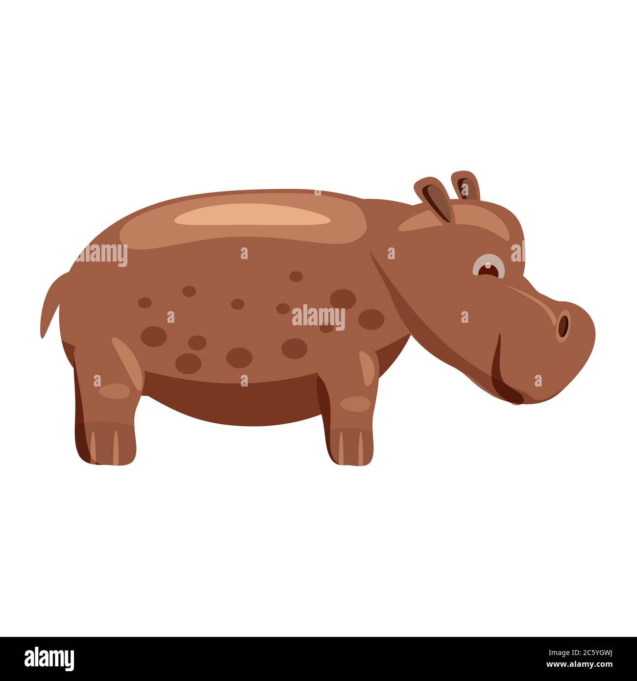 Cute hippopotamus, behemoth, hippo animal trend cartoon style Stock Vector