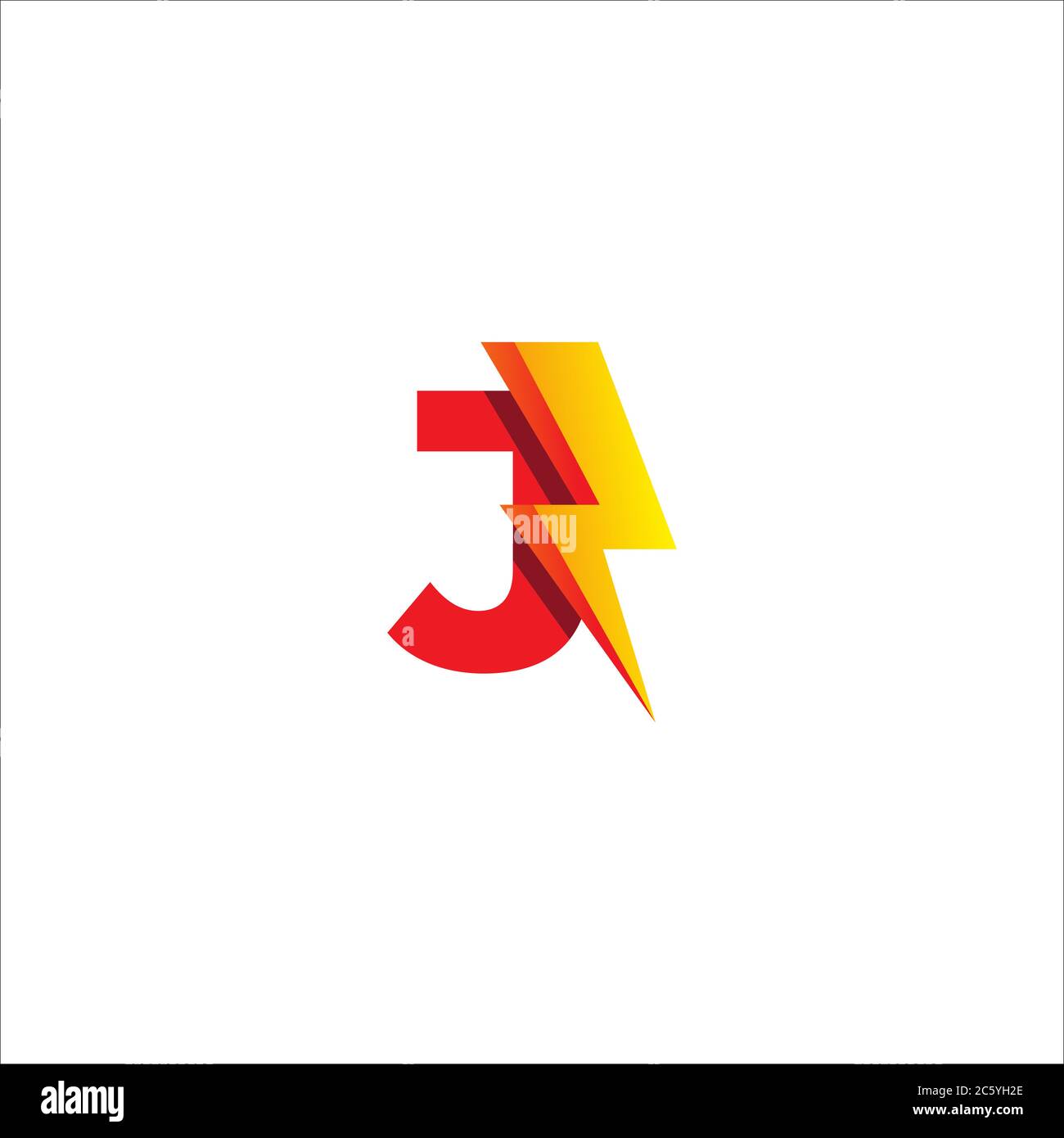 J Letter Initial Logo Design Template Isolated On White Background ...