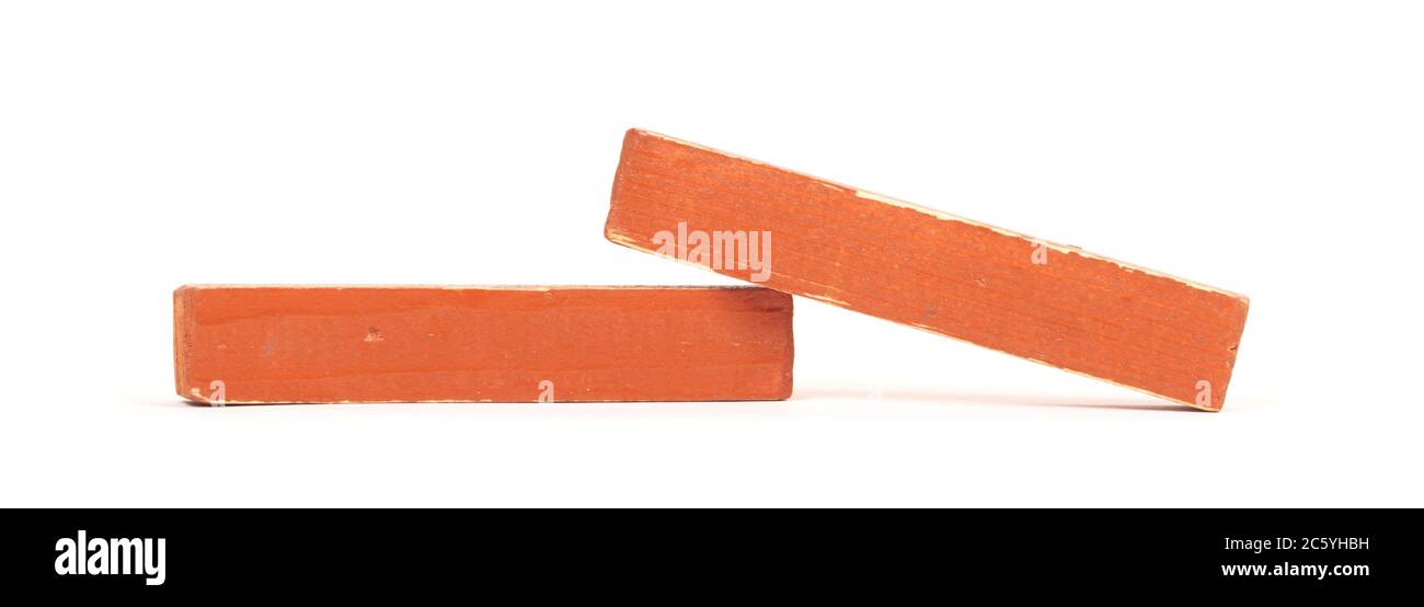 Vintage orange building blocks isolated on white background Stock Photo ...