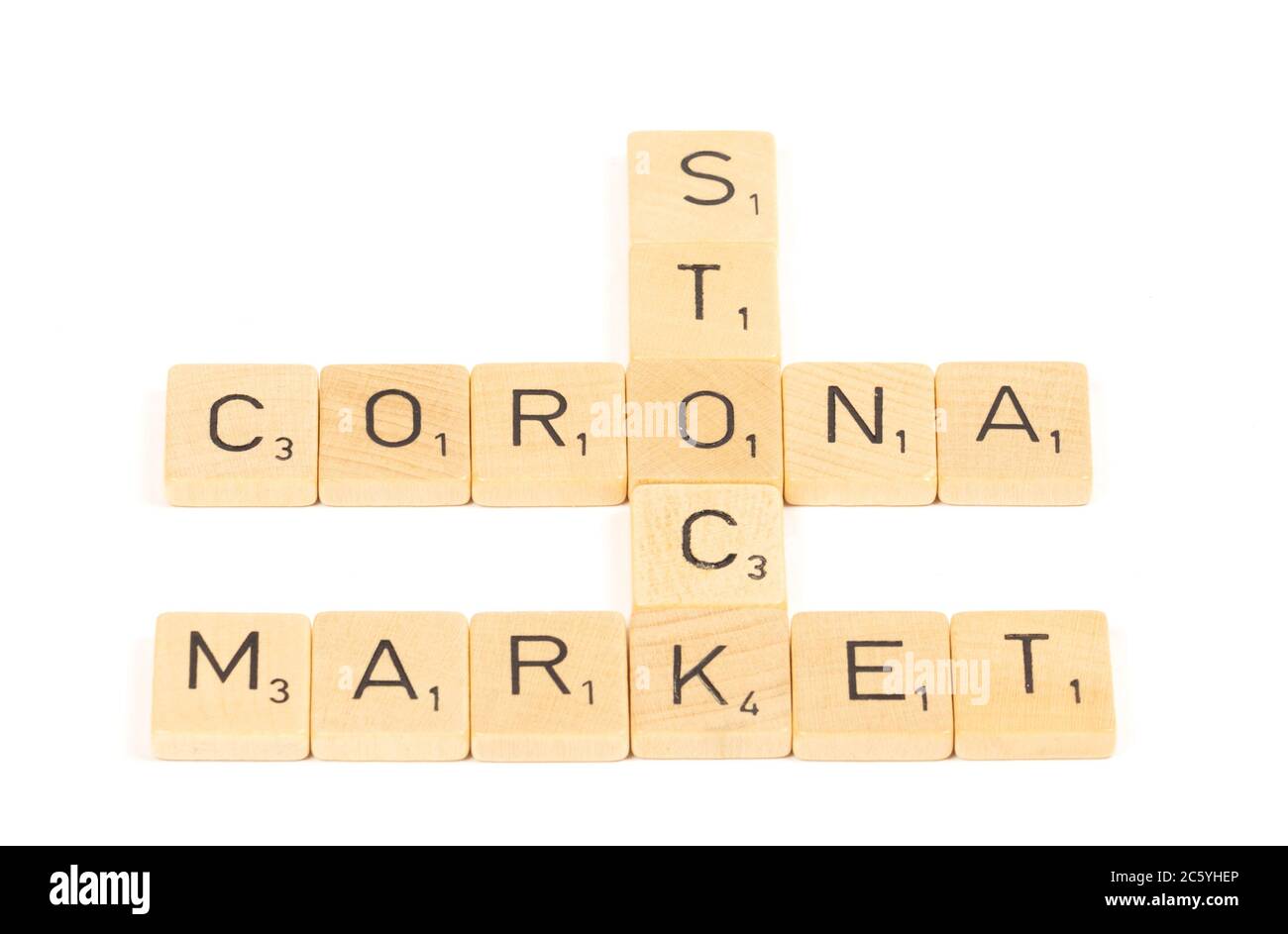 Corona stock market letters, isolated on a white background Stock Photo ...