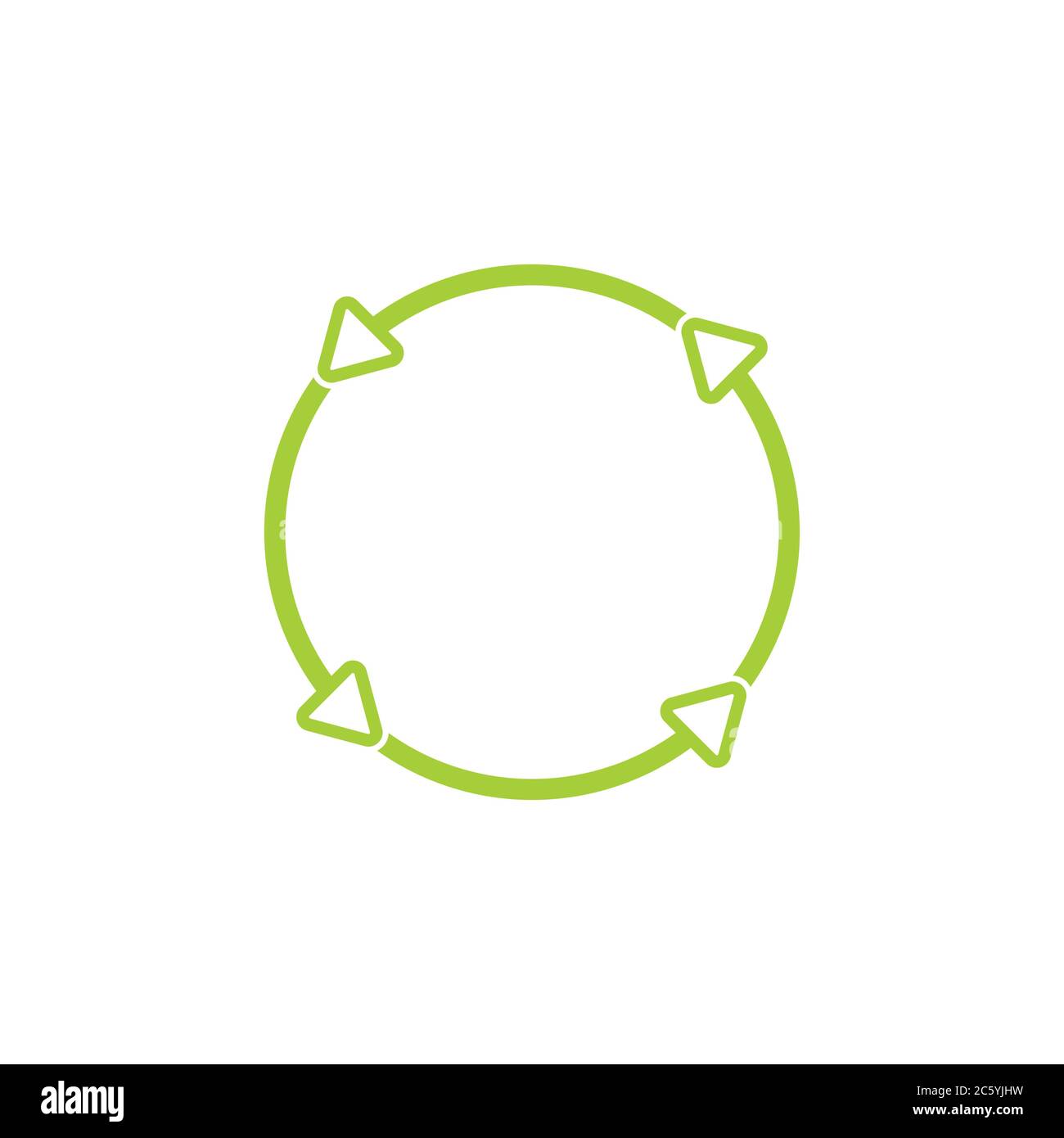 circle greene arrow thin line frame vector Stock Vector